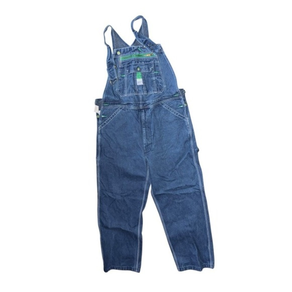 VTG Liberty‎ Distressed medium wash denim bib overalls size 36